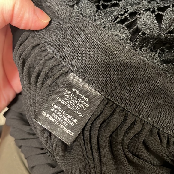 Self-Portrait Black Guipure Lace & Organza Trim Pleated Adeline Dress 4 - Picture 10 of 13